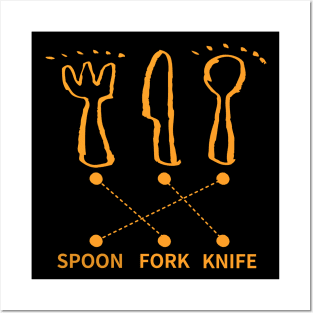 spoon, fork and knife Posters and Art